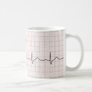 Mug Battement de coeur d'ECG sur le papier de