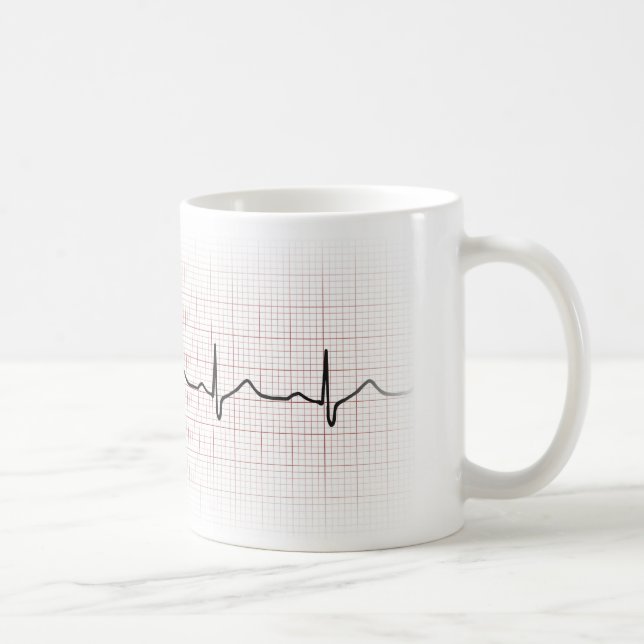 Mug Battement de coeur d'ECG sur le papier de (Droite)