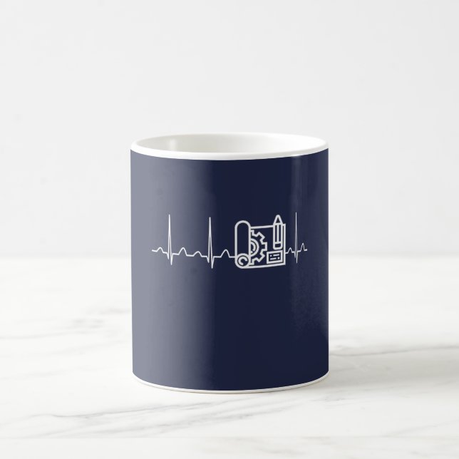 Mug Battement de coeur d'ingénieur civil (Centre)
