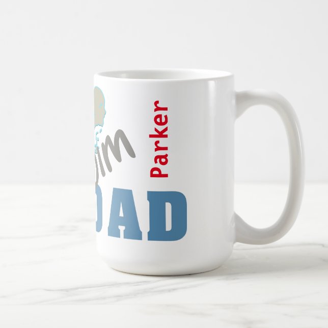 Mug Batterie papa de natation personnalisée (Droite)
