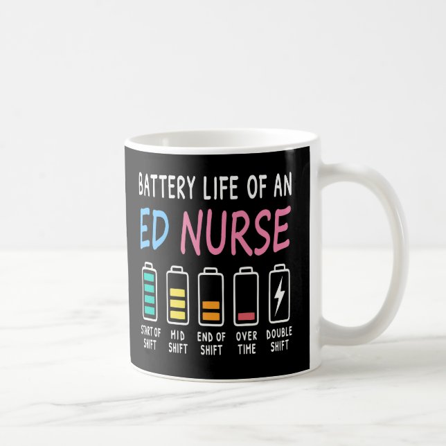 Mug Battery life of an ED nurse levels humor (Droite)