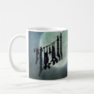 Mug Battes drôles de nuit de Pleine lune sur une lign