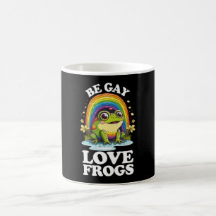 Mug Be Gay Love Frogs Funny LGBTQ Pride Rainbow Retro