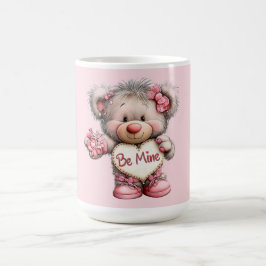 Mug  Be Mine Teddy with Heart Bouquet