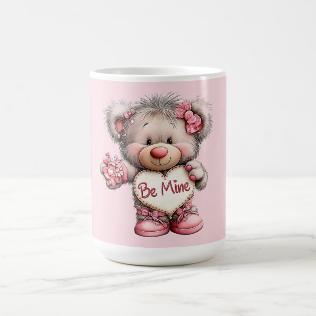 Mug  Be Mine Teddy with Heart Bouquet (Centre)
