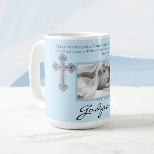 Mug Be My Godparents Proposal Blue Memorial Photo