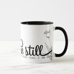 Mug Be Still Bible Citation noir et blanc
