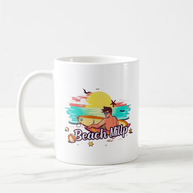 Mug Beach Mill : Surf, soleil et divertissement (Gauche)