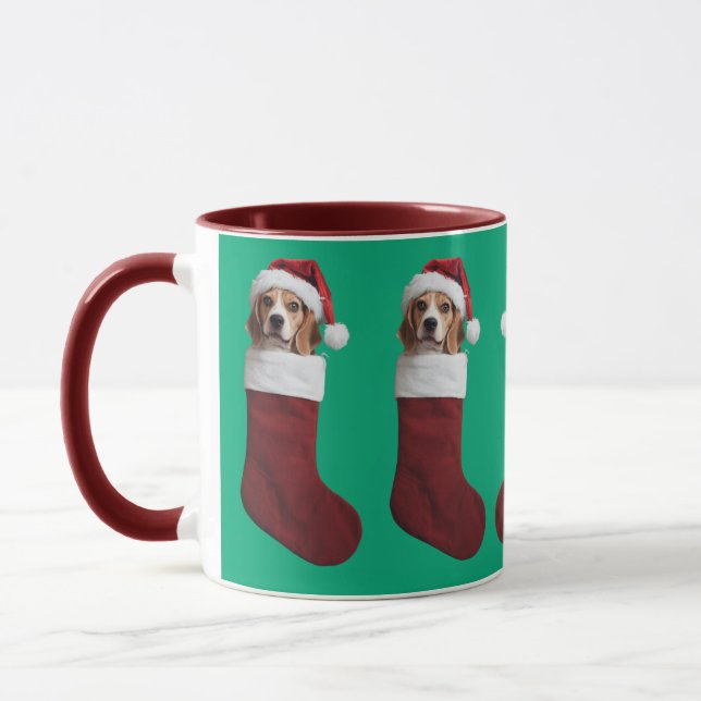Mug Beagle Christmas Stocking (Gauche)