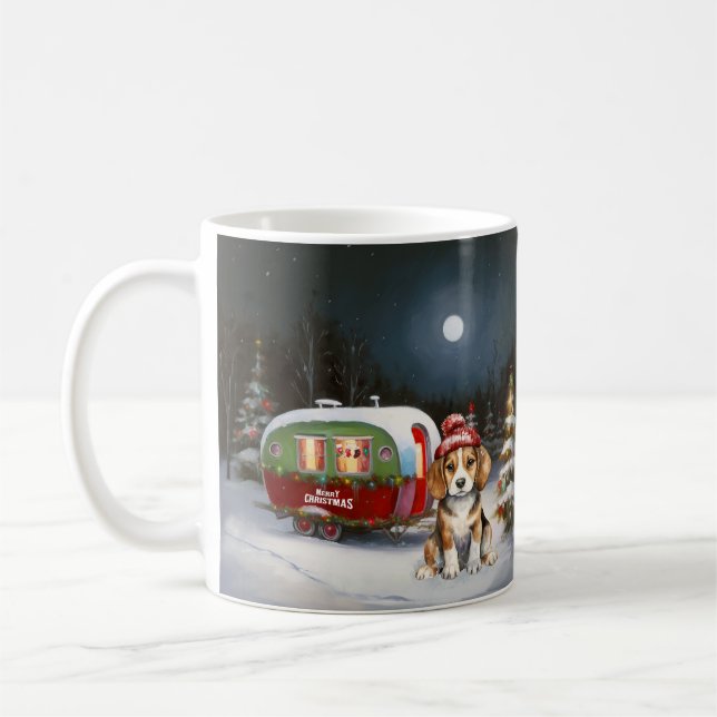 Mug Beagle d'hiver Caravan Christmas Adventure (Gauche)