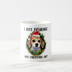 Mug Beagle Je viens de freaking Love Noël Ok Noël