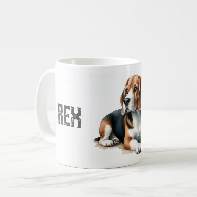 Mug Beagle - LE ROI DE CETTE FAMILLE (Devant gauche)