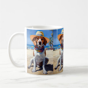 Mug Beagle sur la plage, cadeau d'été pour les amoureu