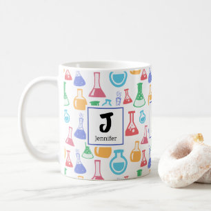 Mug Beakers et flacons Fun Science Motif Monogramme