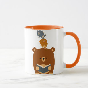 Mug Bear de lecture de caricatures mignonnes et de la 