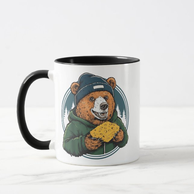 Mug Bear Eating Cheese - Funny Anti Green Bay Wisconsi (Gauche)