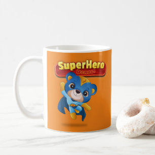 Mug 🦸 ‍ ♂️ Bear SuperHero Nom personnalisé,I