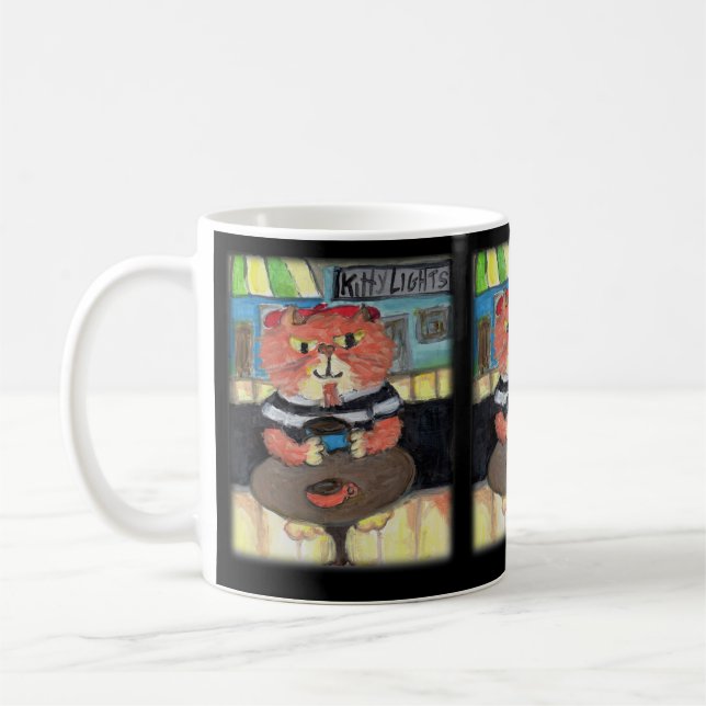 Mug Beatnik Poète Kitty Cafehouse Folk Art Fun (Gauche)