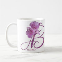 Béatrice nom personnalisable joli rose floral mign