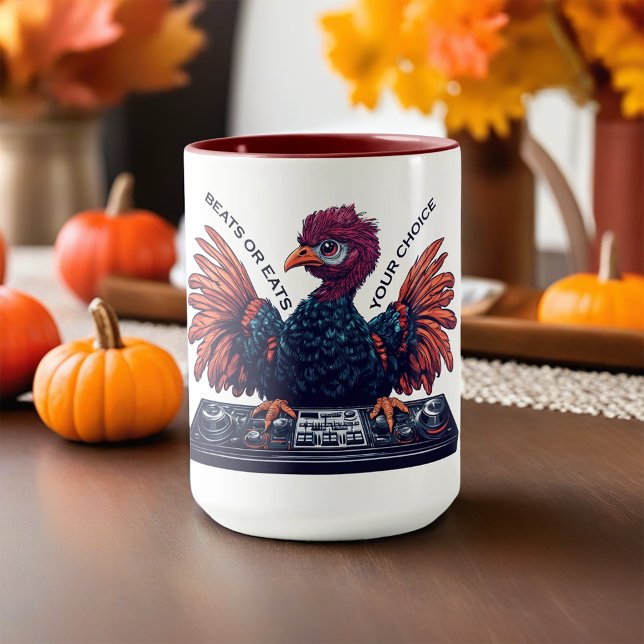 Mug Beats ou Eats, Thanksgiving Turkey DJ (Créateur téléchargé)