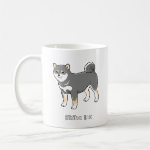 Mug Beau art noir & Tan Shiba Inu Pixel