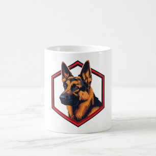 Mug Beau Berger Allemand Dans Un Cadre À Six Côtés