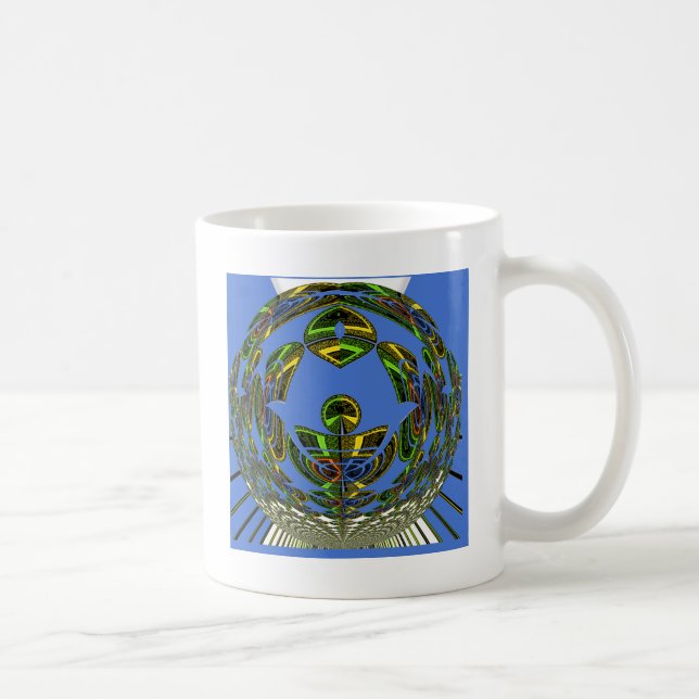 Mug Beau bleu africain traditionnel Vecteur ethnique (Droite)
