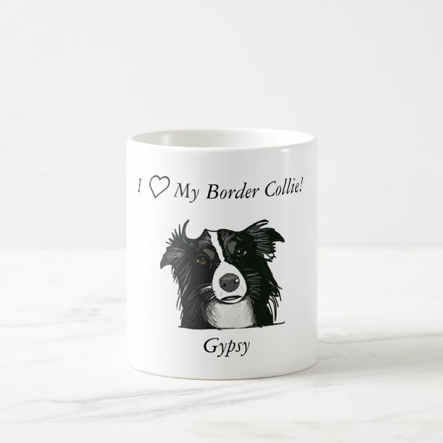 Mug Beau border collie noir et blanc (Centre)