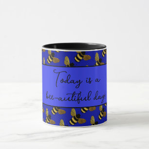 MUG BEAU BUMBLEBEE OR NOIR HAPPY BEE TEXTE BEE