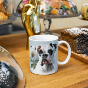 Mug Beau Chien blanc de boxe présenté dans Nature