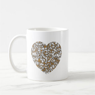 Mug Beau coeur de texture de marbre blanc et or