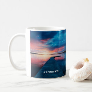 Mug Beau coucher de soleil sur un lac de Calme