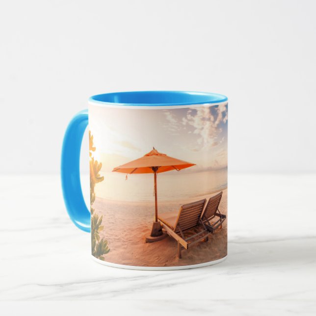 Mug Beau coucher du soleil de plage des Maldives (Devant gauche)
