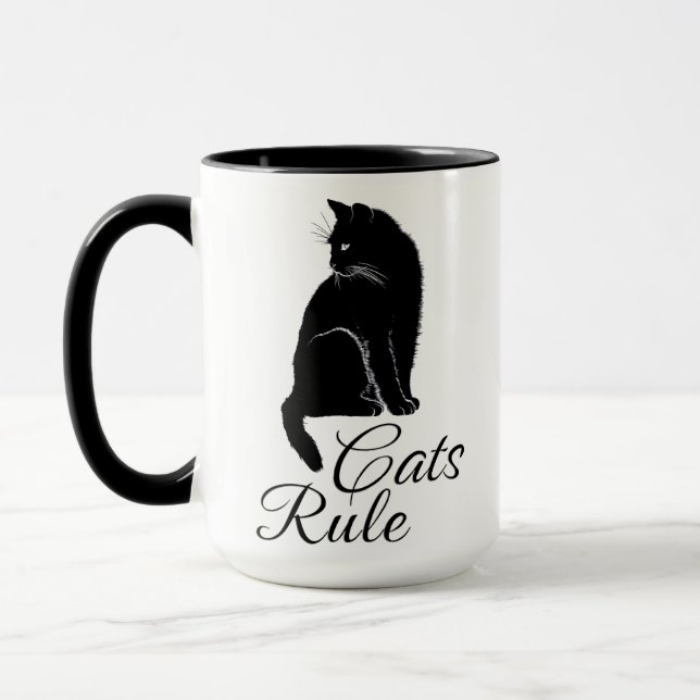 Mug Beau Dos assis Chat - Chats Règle (Gauche)