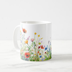 Mug Beau Enveloppement des fleurs de prairie de printe