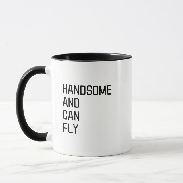 Mug Beau et peut voler, Drôle devis pilote (Gauche)