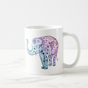 Mug Beau floral en pastel d'éléphant de Bohème
