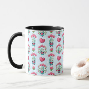 Mug Beau Floral Mason Jar Hearts Motif