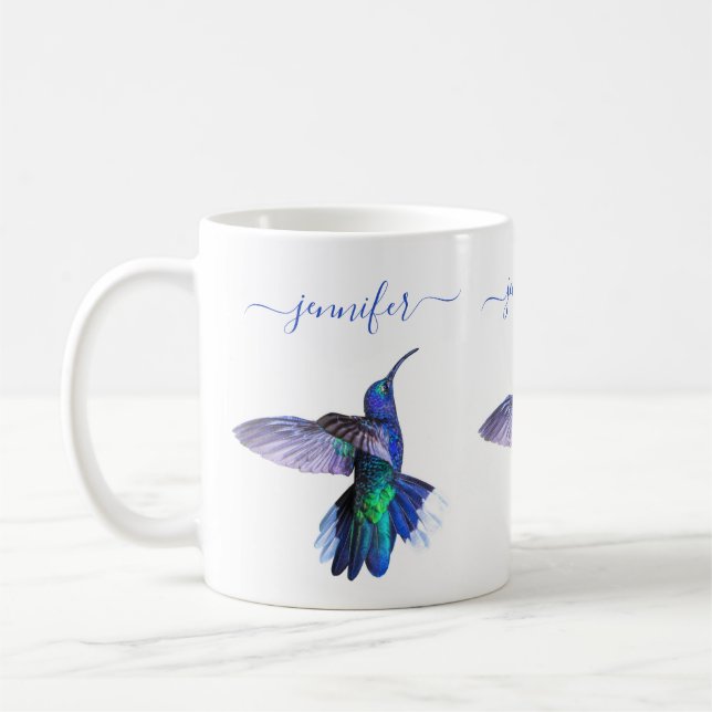 Mug Beau Hummingbird Nom personnalisé (Gauche)