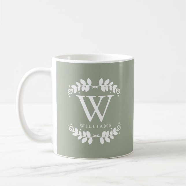 Mug Beau Monogramme vert Sage (Gauche)
