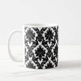 Mug Beau motif noir et blanc de damassé