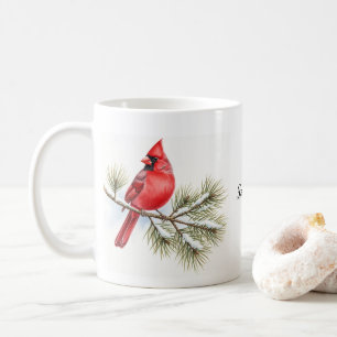 Mug Beau oiseau cardinal en Branche Personnalisé