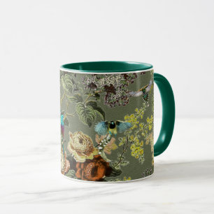 Mug Beau oiseau exotique, arrière - plan vert marécage