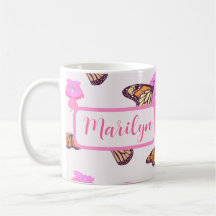 Beau papillon personnalisé Floral