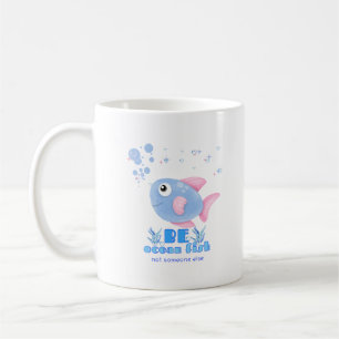 Mug Beau poisson caricaturé avec nageoires roses et bu