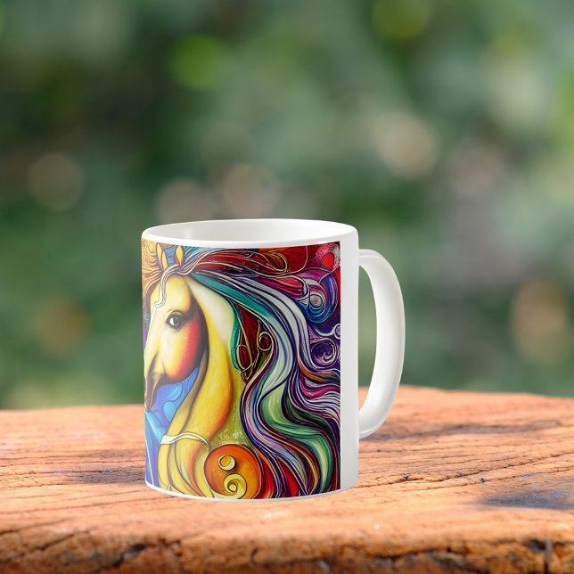 Mug Beau Rainbow Horse Portrait (Créateur téléchargé)