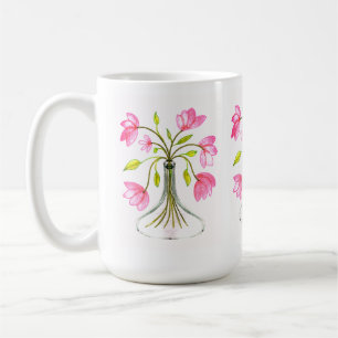 Mug Beau rose Floral Art Peint