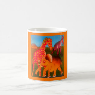 Mug Beau safari animal African Elephant Giraffe