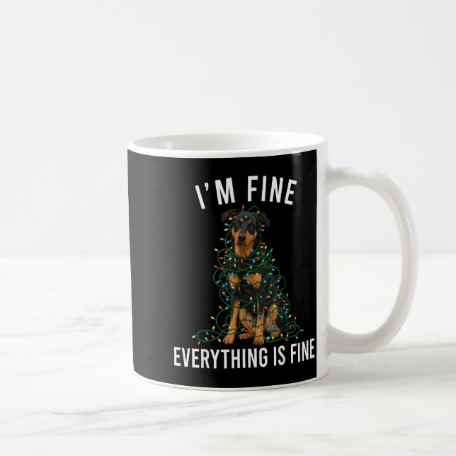 Mug Beauceron Christmas I'm Fine Everything Is Fine  (Droite)
