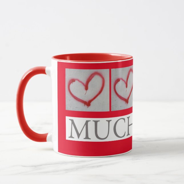 Mug BEAUCOUP AIMÉ - Coeur d'amour des graffitis rouges (Gauche)